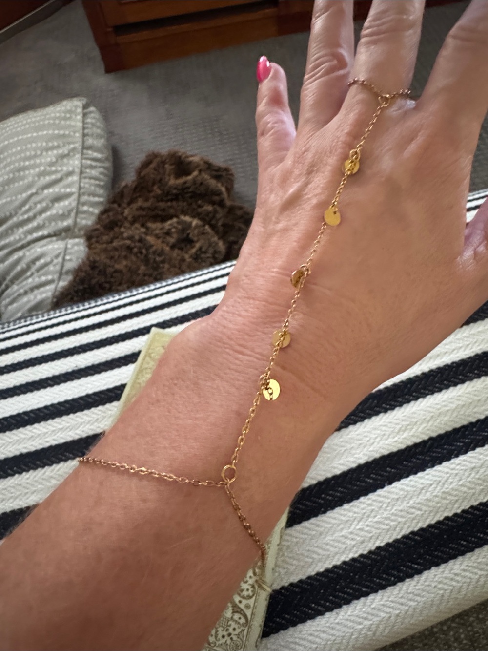 Gold Disc Dainty Bracelet for Women